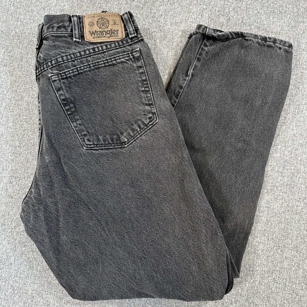 Wrangler Authentics Black Jeans Womens 30x30 Relaxed Straight Leg Denim Y2K
